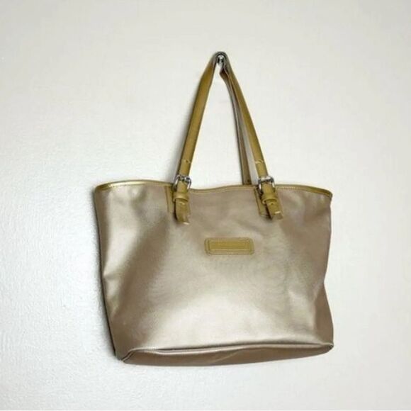 SALE! Gold Longchamp Medium Tote GUC - Picture 1 of 12